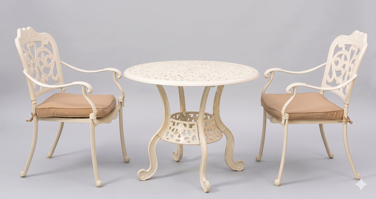Ivory Heritage Bistro Set with Cushions