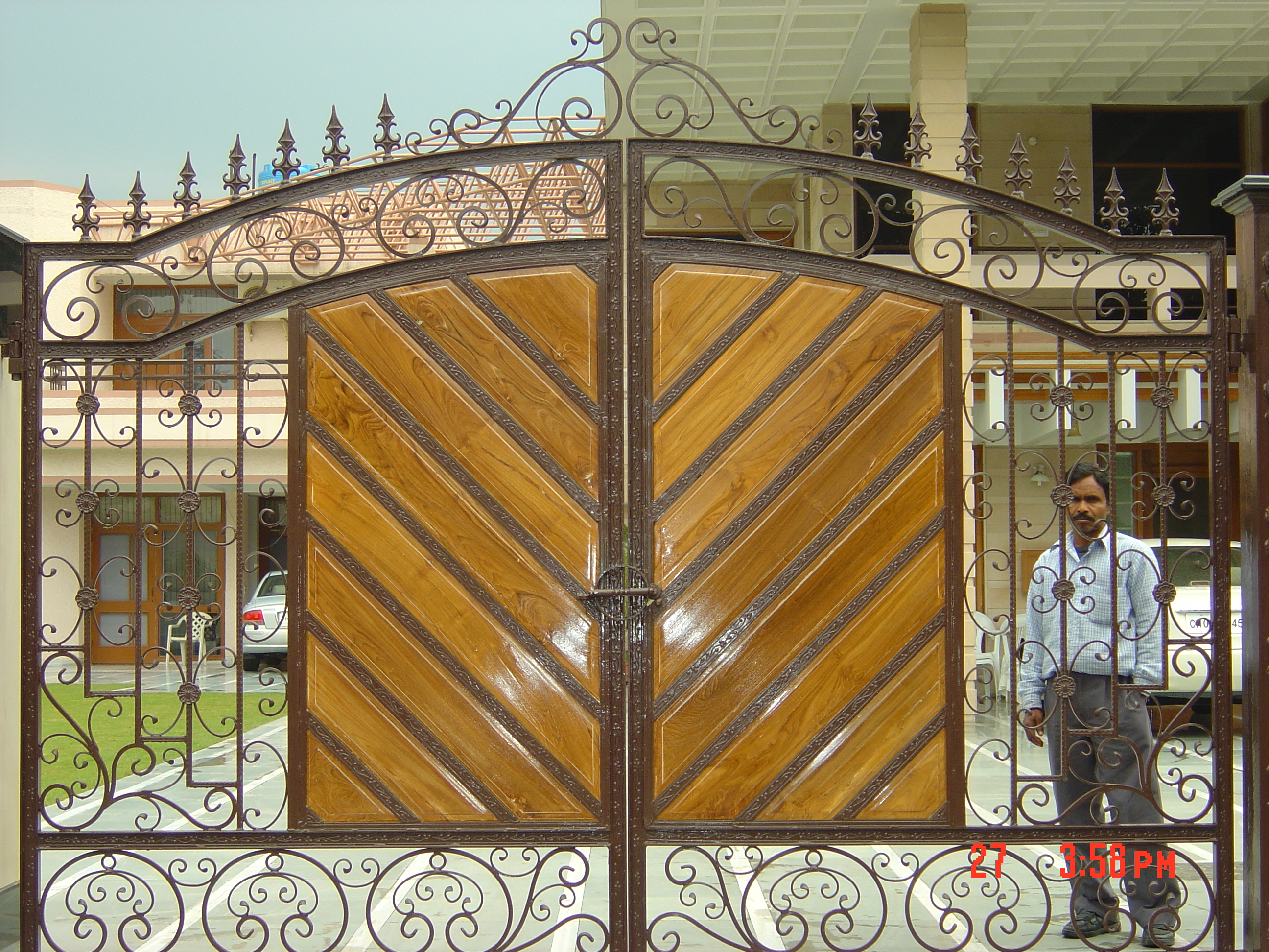 Wrought-Iron + Wood Composite Gate